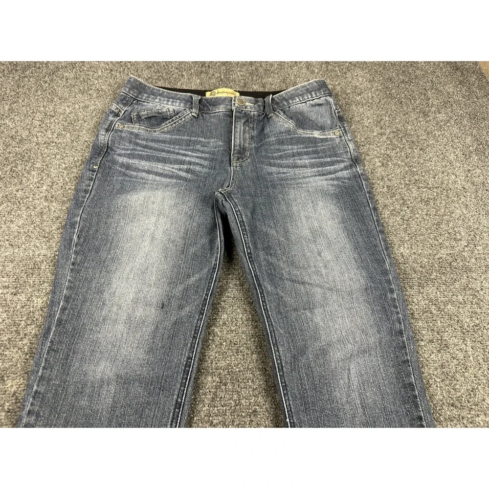 Democracy Ab Technology Jeans Women's Sz 6 Blue Raw Hem Frayed Cropped 30X25 - Picture 3 of 15